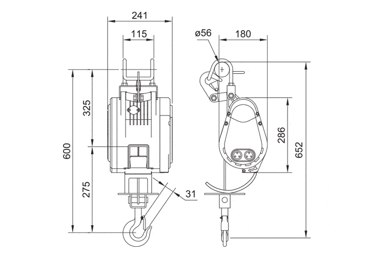 MR - electric winch , electric hoist , 200kg ~ 300kg , 電動吊車 ,電動捲揚機 ,  220v ,230v , 240v